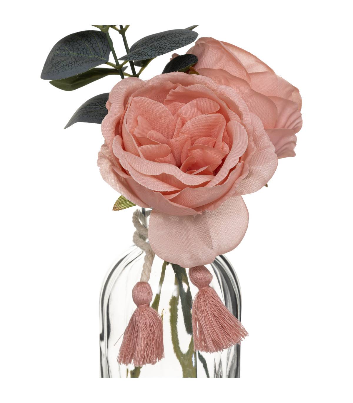 Composition florale artificielle Vase en Verre H 30 cm - Image 2
