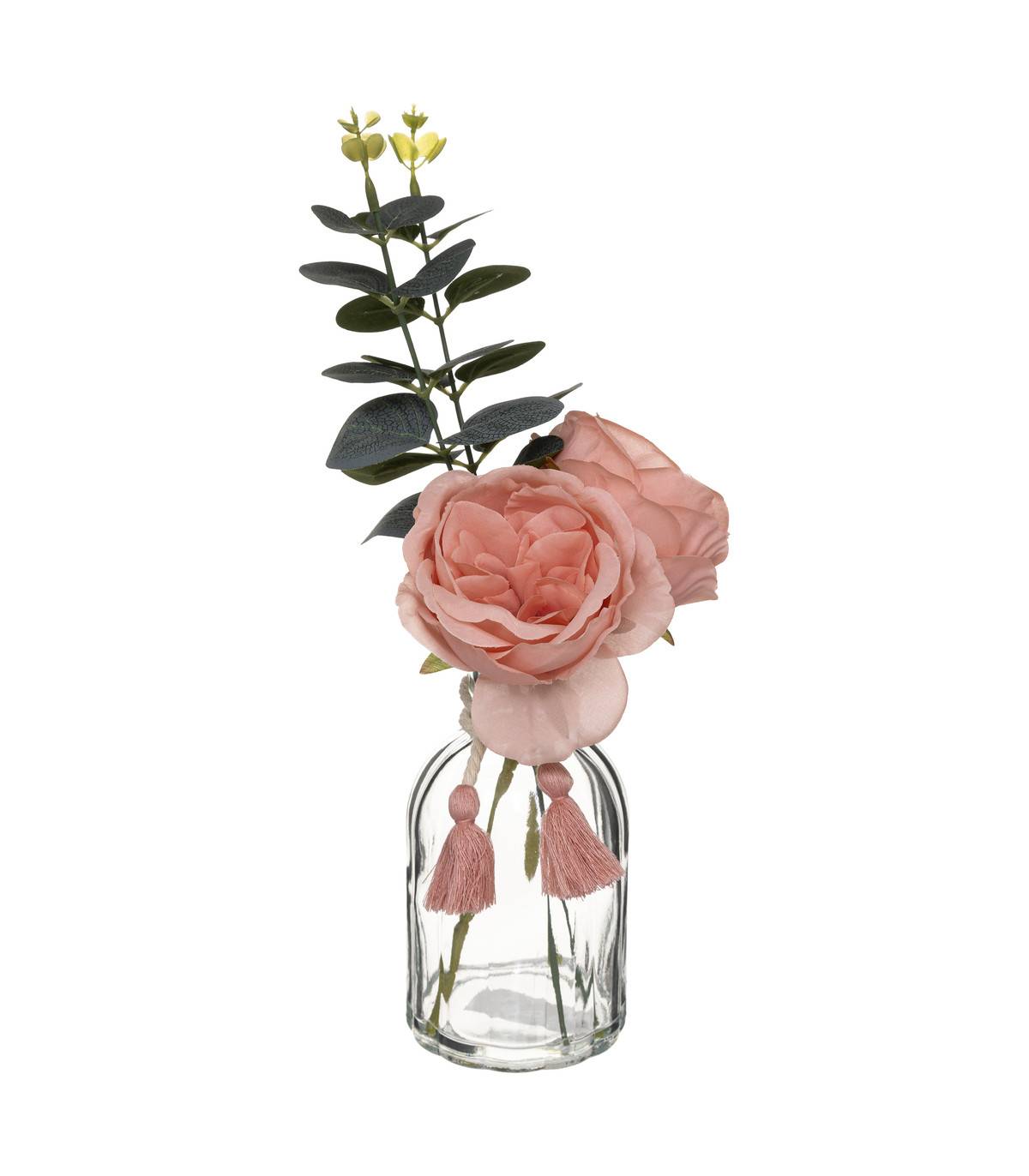 Composition florale artificielle Vase en Verre H 30 cm - Image 1
