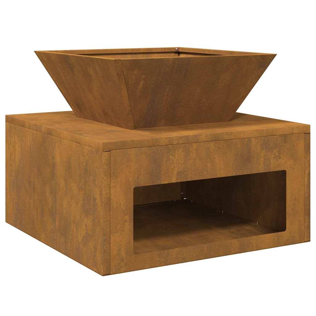 ComfortXL - Brasero Cube Design en Acier Corten 50cm, Foyer Extérieur Effet Rouillé pour Jardin et Terrasse – ComfortXL Outdoor Living - Image 2