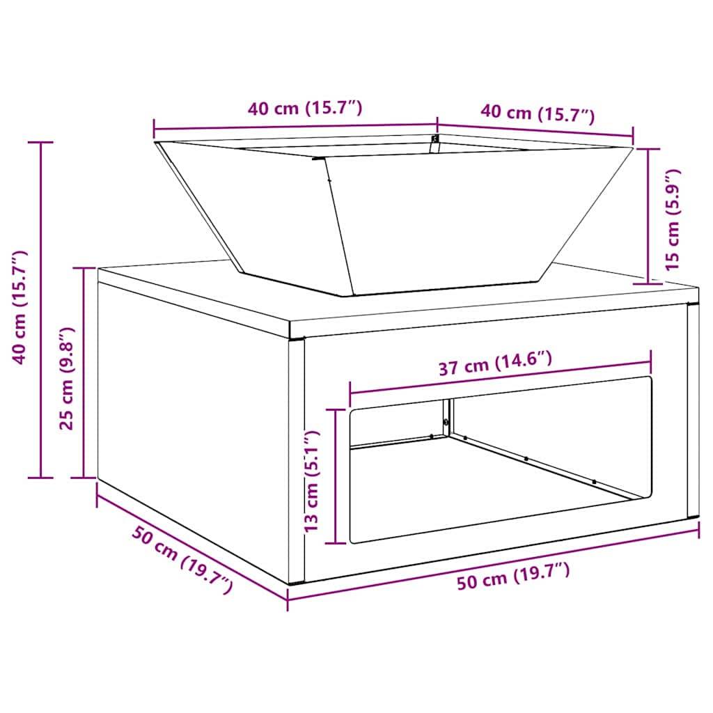 ComfortXL - Brasero Cube Design en Acier Corten 50cm, Foyer Extérieur Effet Rouillé pour Jardin et Terrasse – ComfortXL Outdoor Living - Image 5