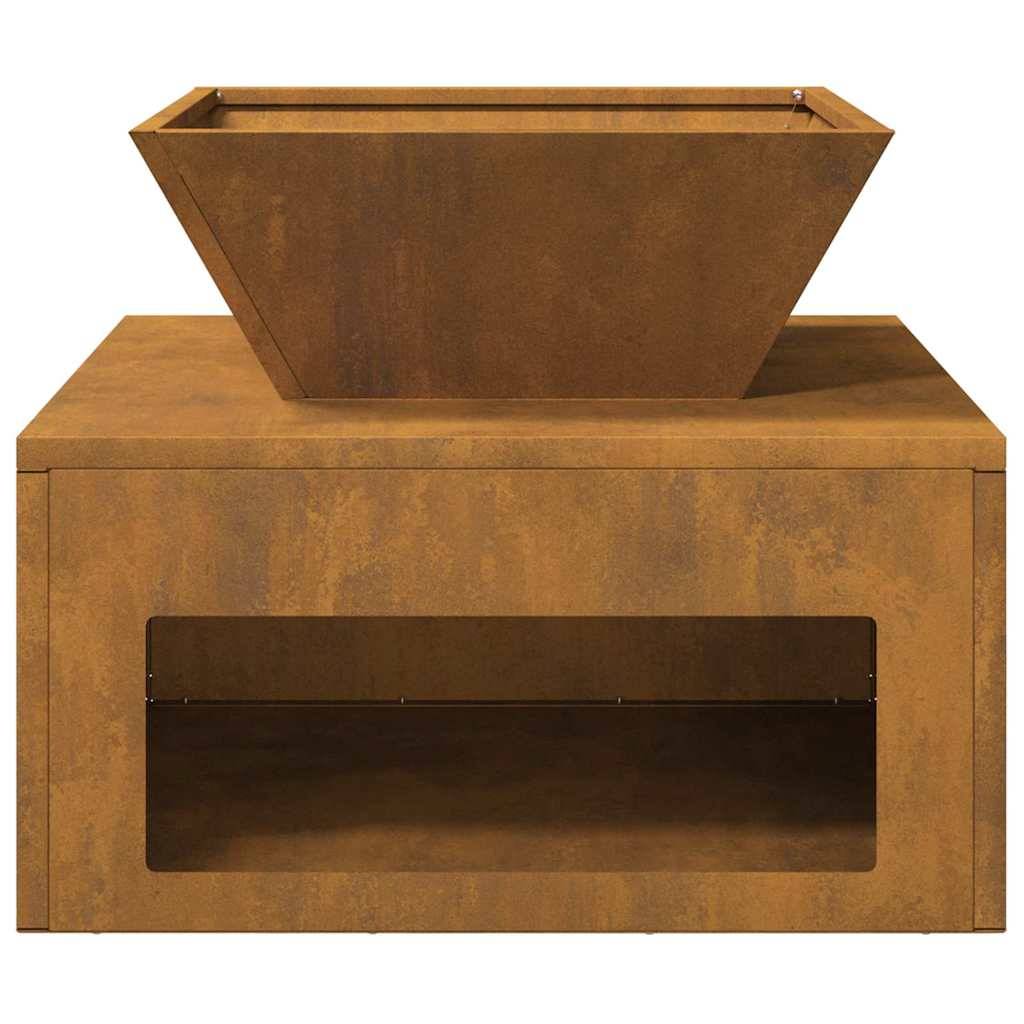 ComfortXL - Brasero Cube Design en Acier Corten 50cm, Foyer Extérieur Effet Rouillé pour Jardin et Terrasse – ComfortXL Outdoor Living - Image 6