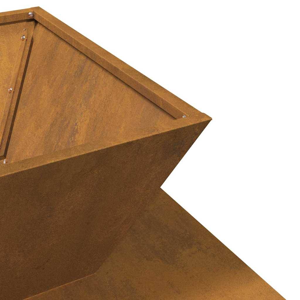 ComfortXL - Brasero Cube Design en Acier Corten 50cm, Foyer Extérieur Effet Rouillé pour Jardin et Terrasse – ComfortXL Outdoor Living - Image 9
