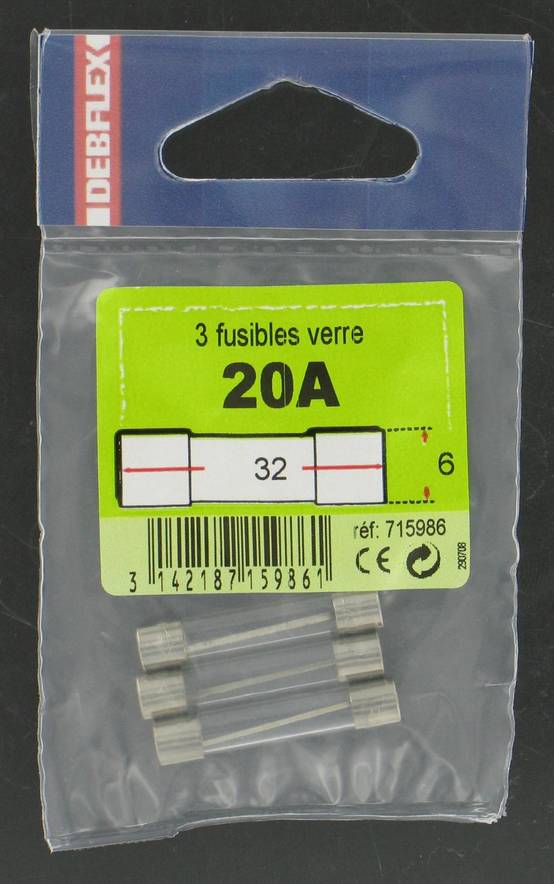 Lot de 3 fusibles verre 2.5 A, 5 x 20 mm - Image 2