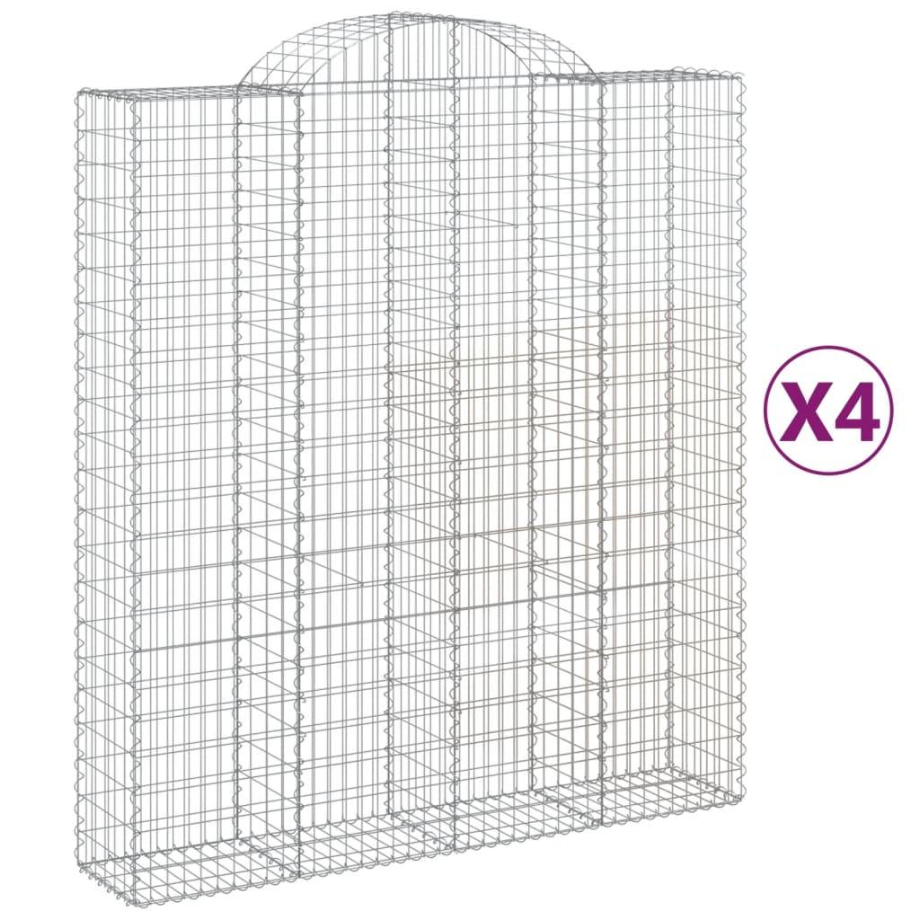 Vidaxl - Paniers à gabions arqués 4 pcs 200x50x220/240 cm Fer galvanisé vidaXL 3146448 - Image 2