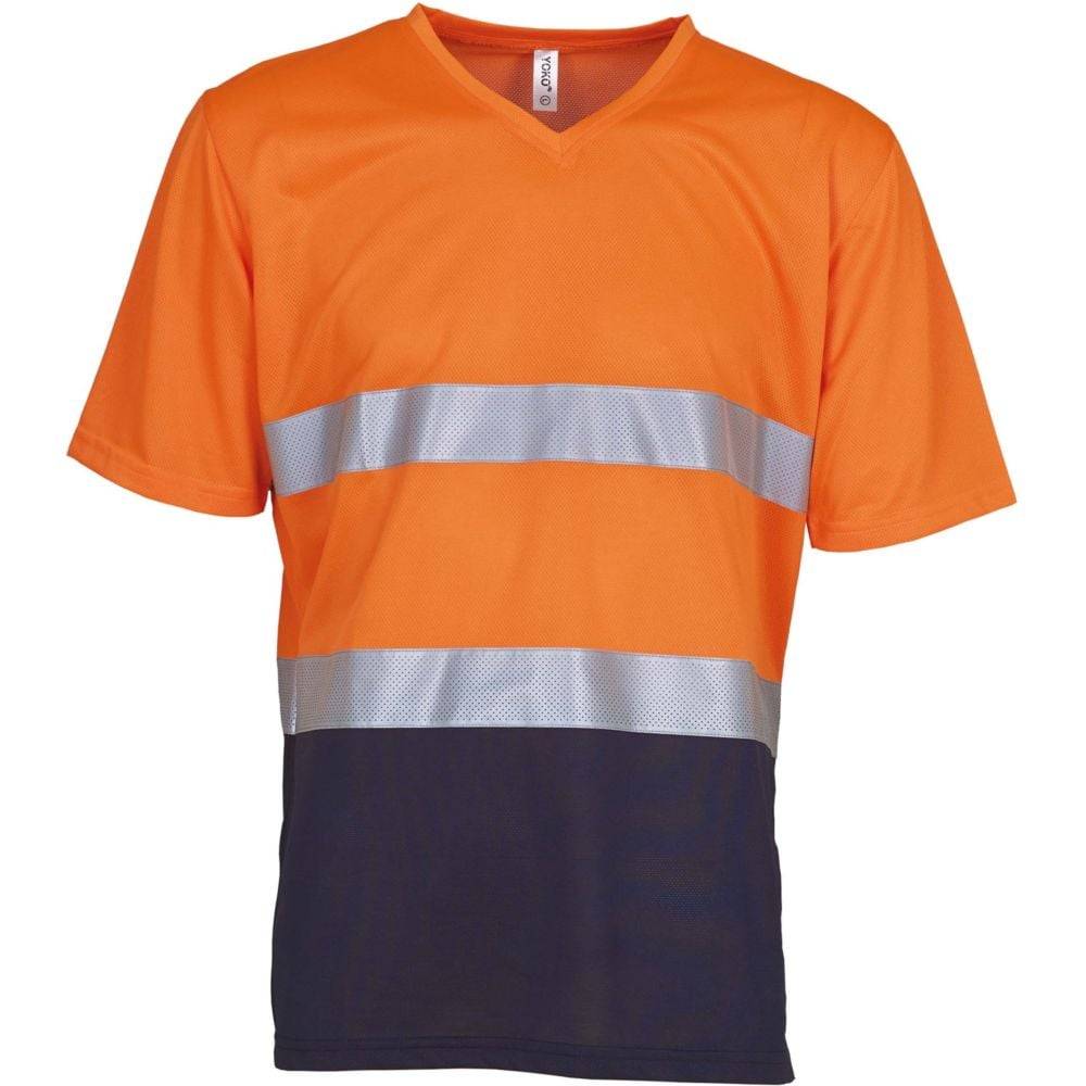 T-shirt haute visibilité Yoko TOP COOL Orange / Marine XXL - Image 1