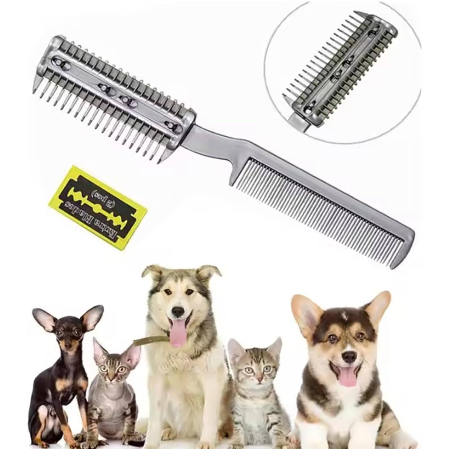 Peigne double face pour chien - Lame incluse - Démêlage pro DtopbuyAge - Image 2