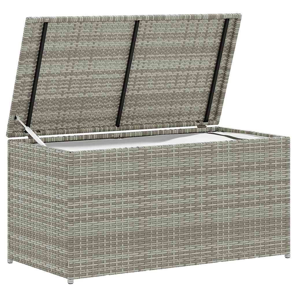 Coffre de Jardin en Résine Tressée Résistant aux Intempéries pour Terrasse Gris 100x50x50 cm – ComfortXL Outdoor Living - Image 3