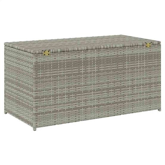Coffre de Jardin en Résine Tressée Résistant aux Intempéries pour Terrasse Gris 100x50x50 cm – ComfortXL Outdoor Living - Image 6