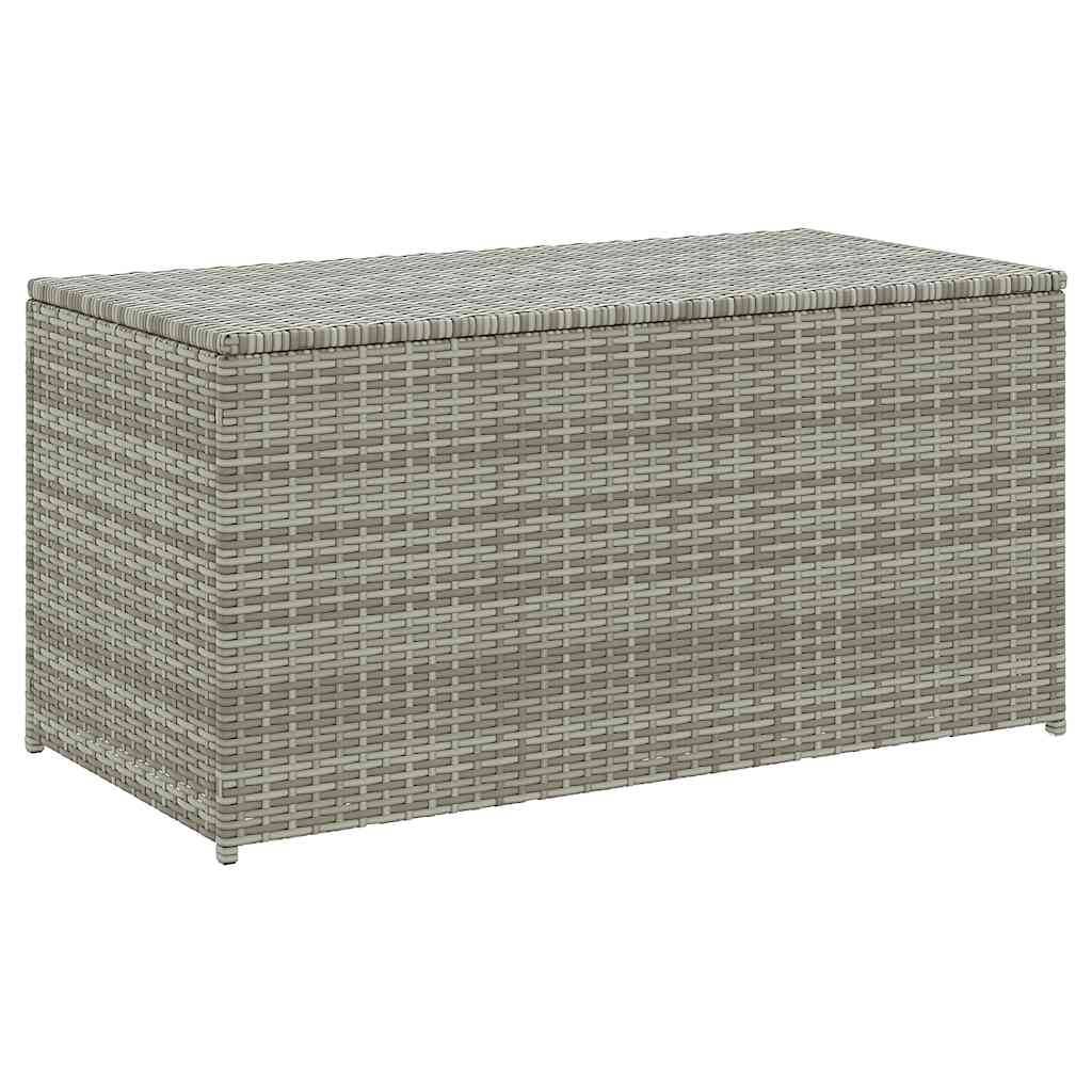 Coffre de Jardin en Résine Tressée Résistant aux Intempéries pour Terrasse Gris 100x50x50 cm – ComfortXL Outdoor Living - Image 2
