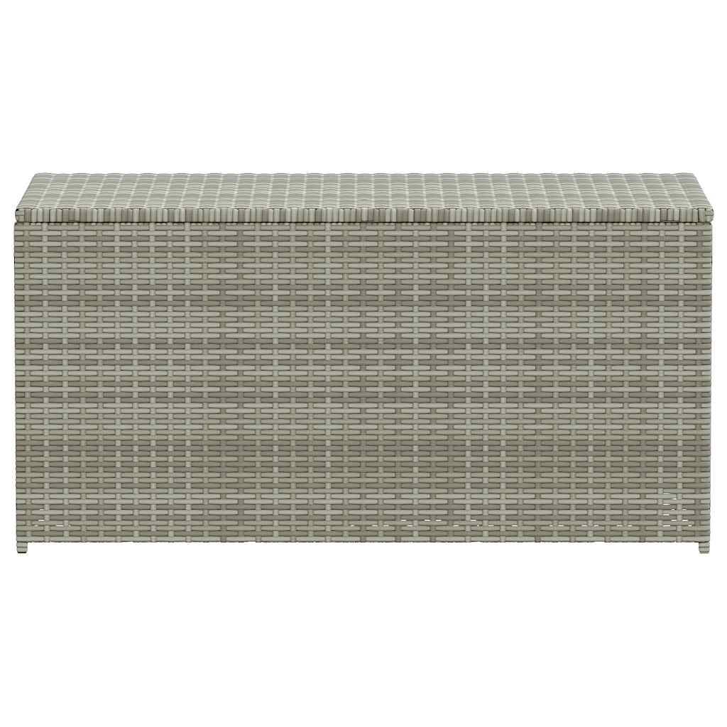 Coffre de Jardin en Résine Tressée Résistant aux Intempéries pour Terrasse Gris 100x50x50 cm – ComfortXL Outdoor Living - Image 4