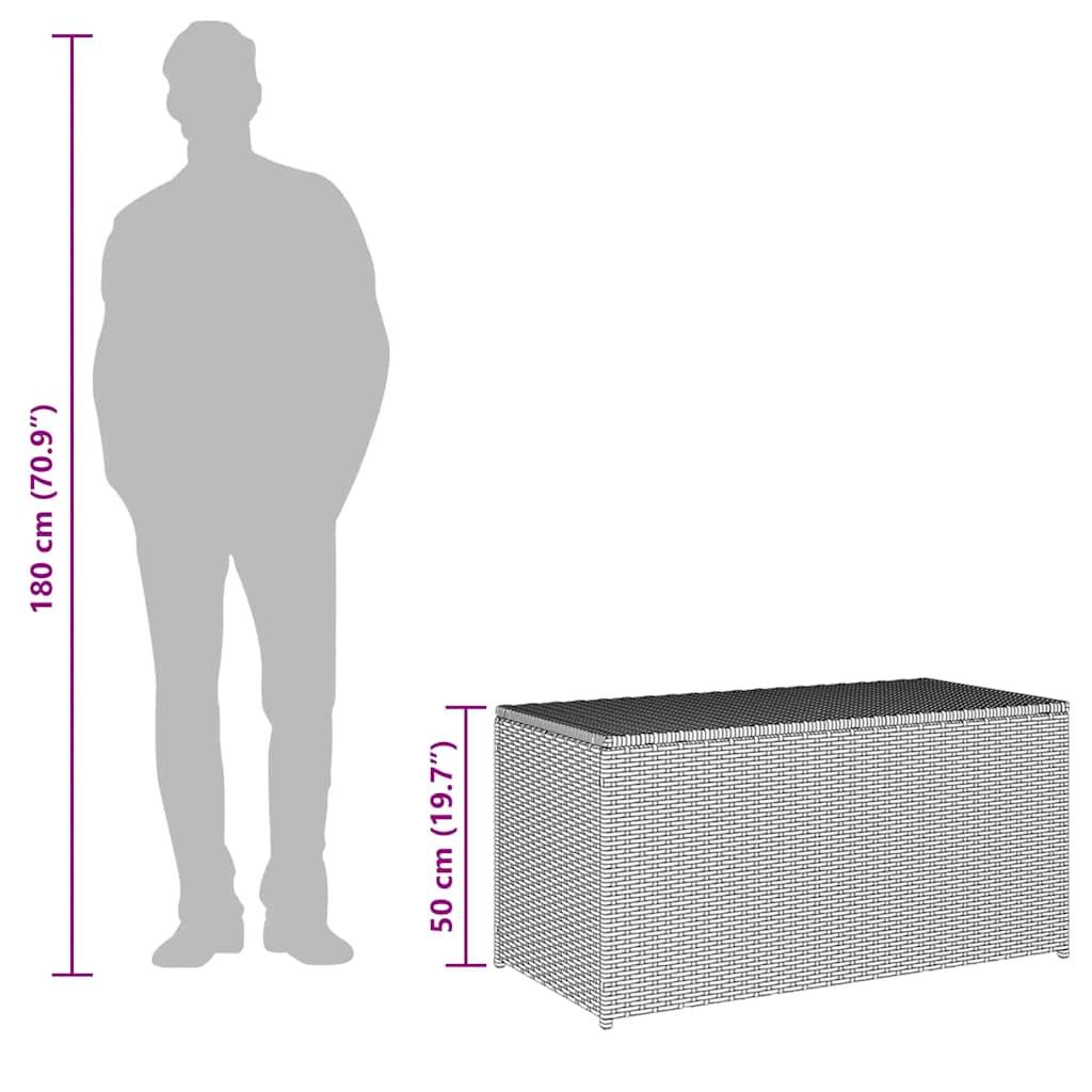 Coffre de Jardin en Résine Tressée Résistant aux Intempéries pour Terrasse Gris 100x50x50 cm – ComfortXL Outdoor Living - Image 9