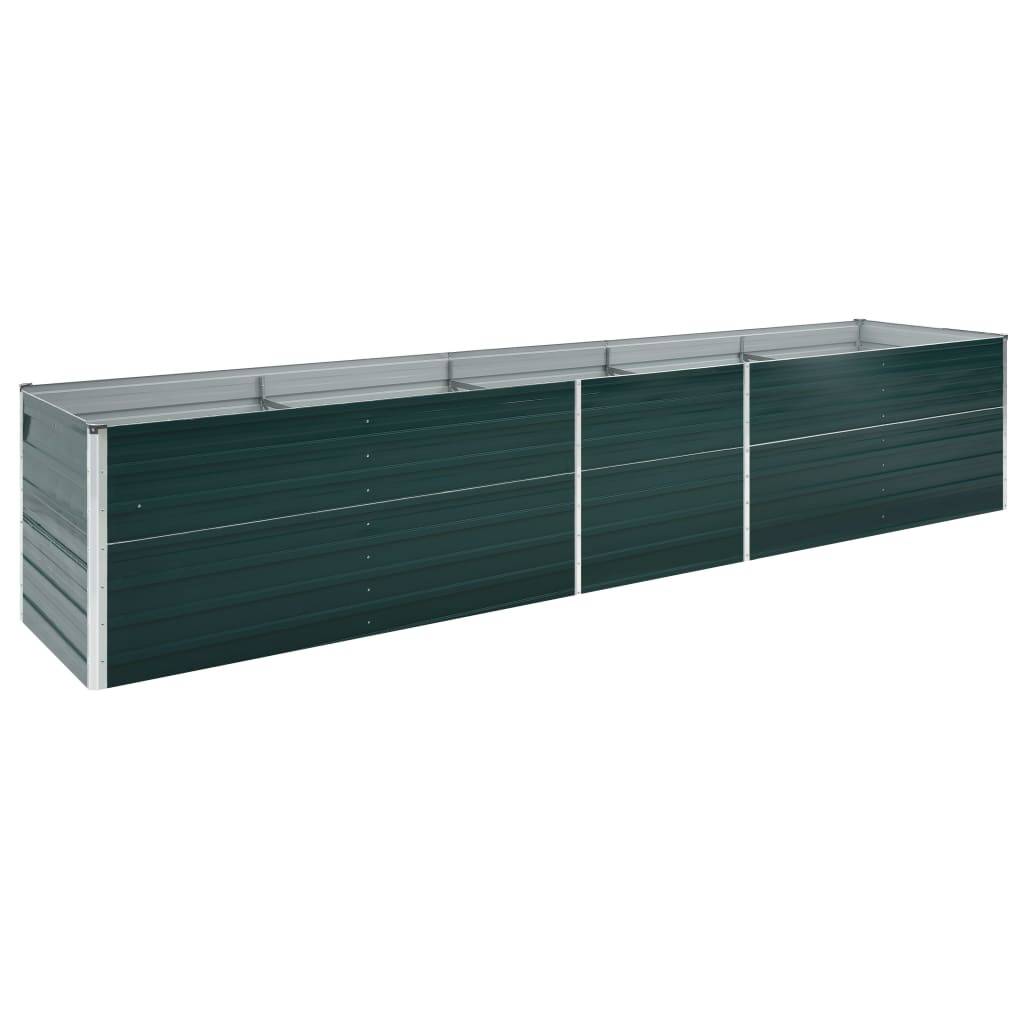 Jardinière lit surélevé plantes fleurs jardin acier galvanisé 400 x 80 x 77 cm vert - Image 1