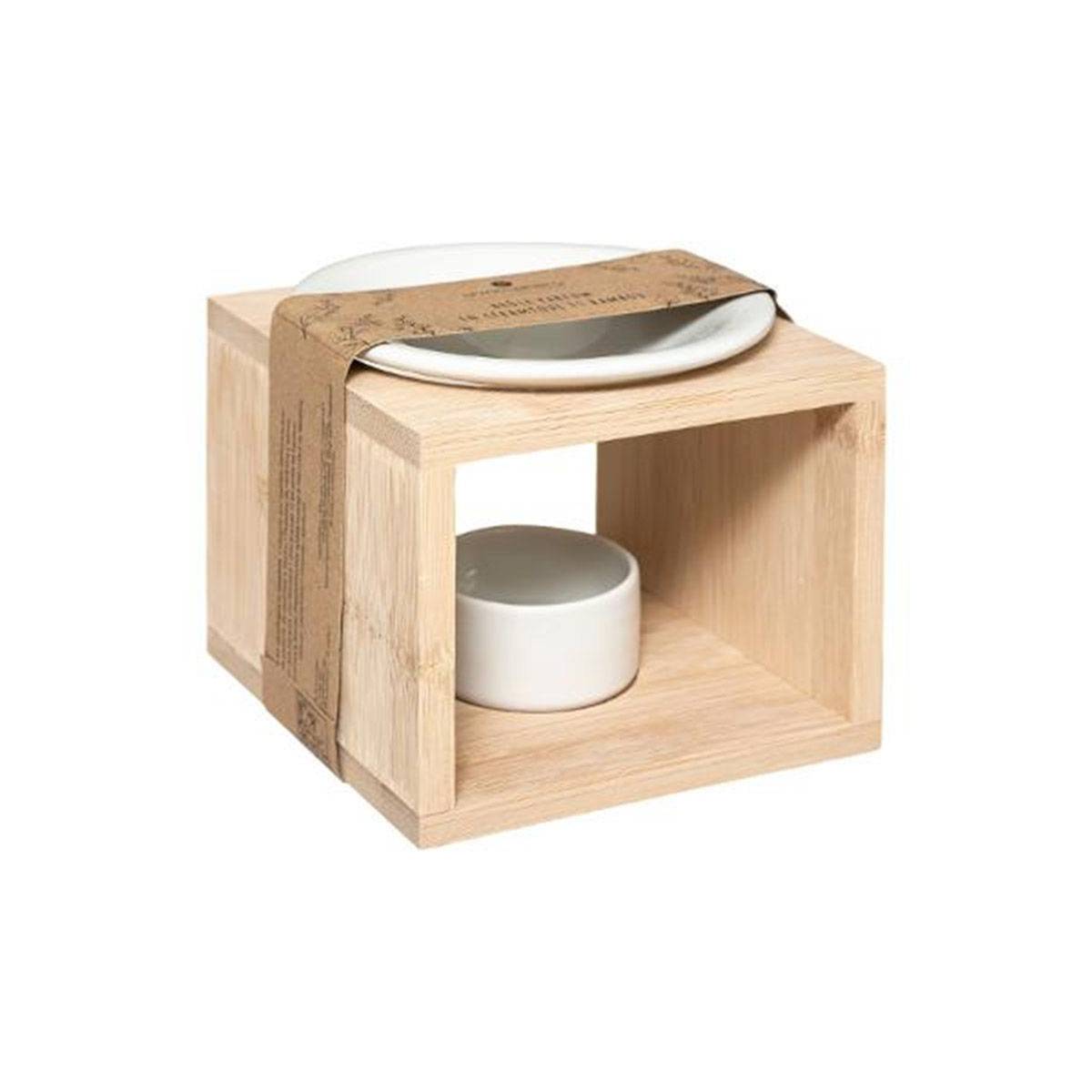 Brûle-Parfum en Céramique "Bambou" 11cm Naturel - Image 2