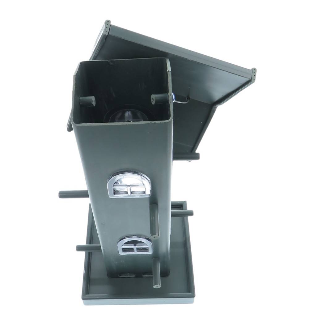 Mangeoire silo maison Verte, bois composite, hauteur 33 cm. pour oiseaux - Image 5