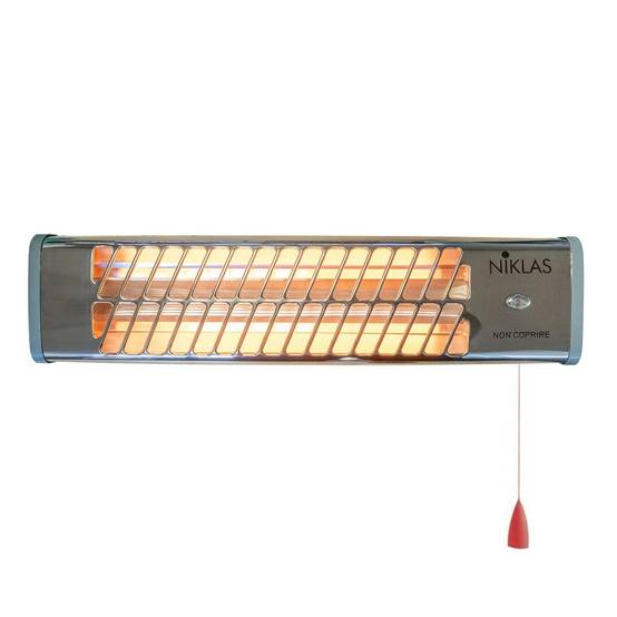 Reglette infrarouge quartz 1200W chauffage mural intérieur et extérieur NIKLAS - Image 1