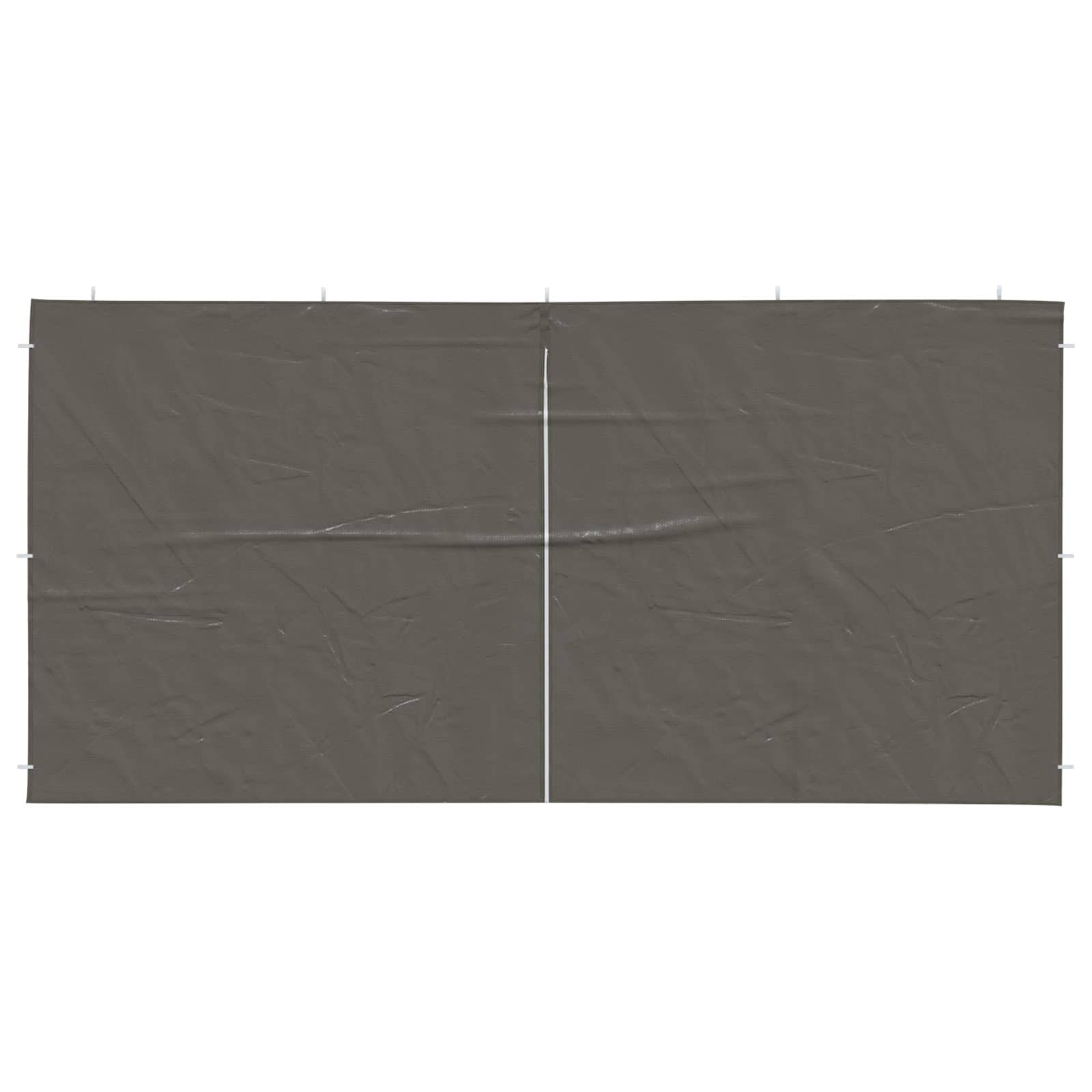 ComfortXL - Lot 2 panneaux latéraux en PE pour tente de réception avec fenêtres 4x1.95m Anthracite - ComfortXL Outdoor Living - Image 3