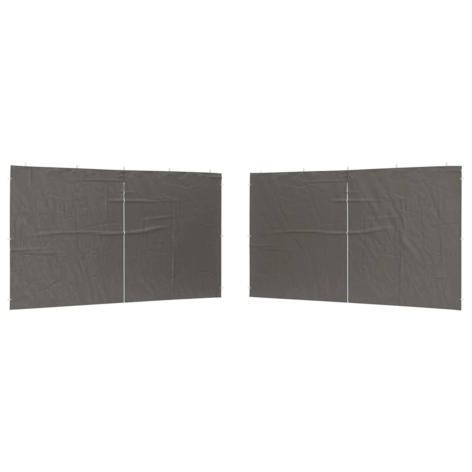 ComfortXL - Lot 2 panneaux latéraux en PE pour tente de réception avec fenêtres 4x1.95m Anthracite - ComfortXL Outdoor Living - Image 2