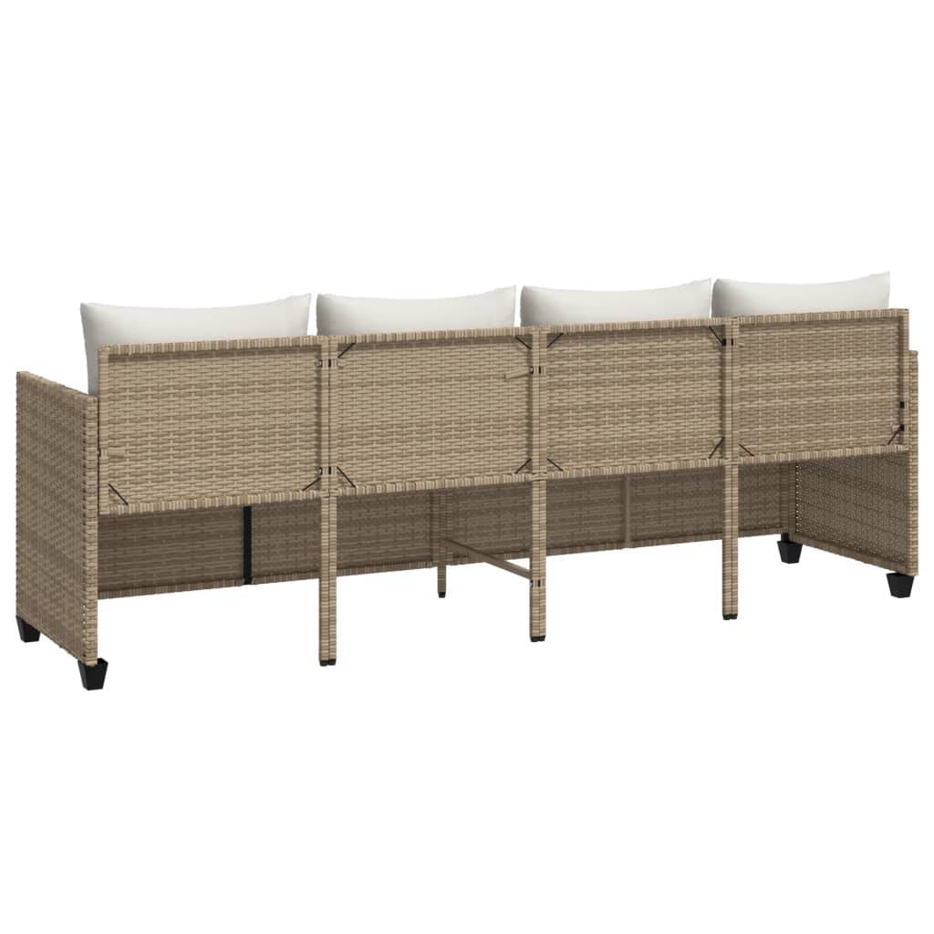 Maison Chic - Bain de soleil - Transat - Chaise longue avec coussins beige résine tressée - MEUBLE PRO-JU6459 - Image 6