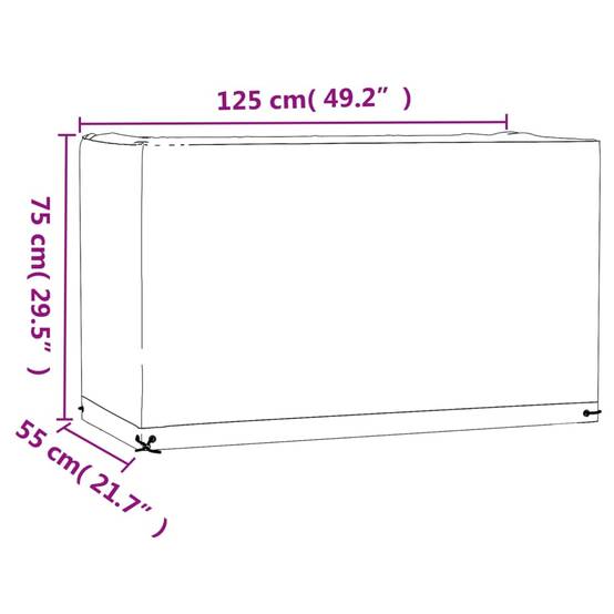 Housse de protection | Couvercle de protection | Housses salon de jardin 2 pcs 8œillets 125x55x75cm rectangulaire Maison Chic - Image 9