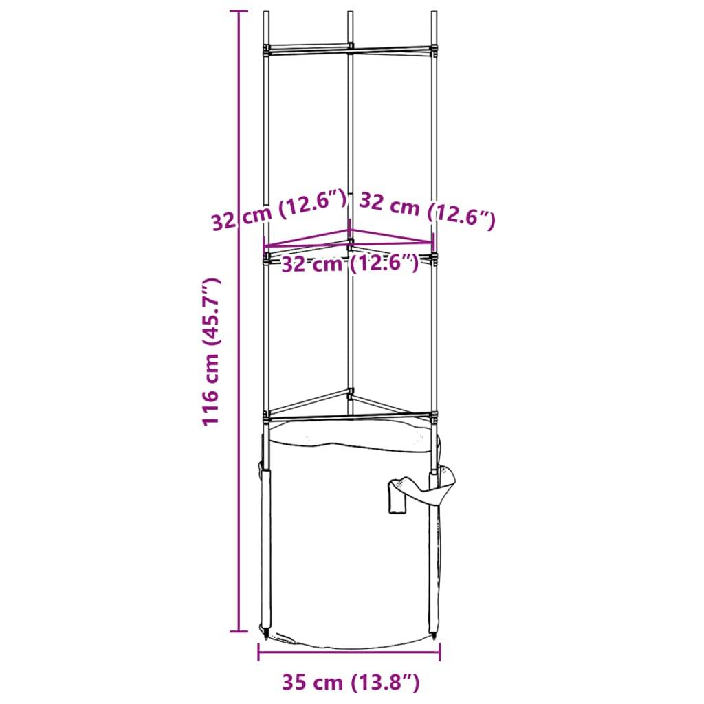 Tuteurs pour Légumes en Acier avec 6 Sacs de Plantation pour Jardin Urbain Balcon Vert 116 cm – ComfortXL Outdoor Living - Image 10