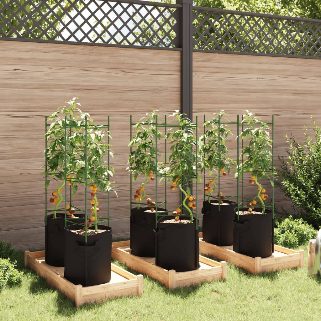 Tuteurs pour Légumes en Acier avec 6 Sacs de Plantation pour Jardin Urbain Balcon Vert 116 cm – ComfortXL Outdoor Living - Image 3