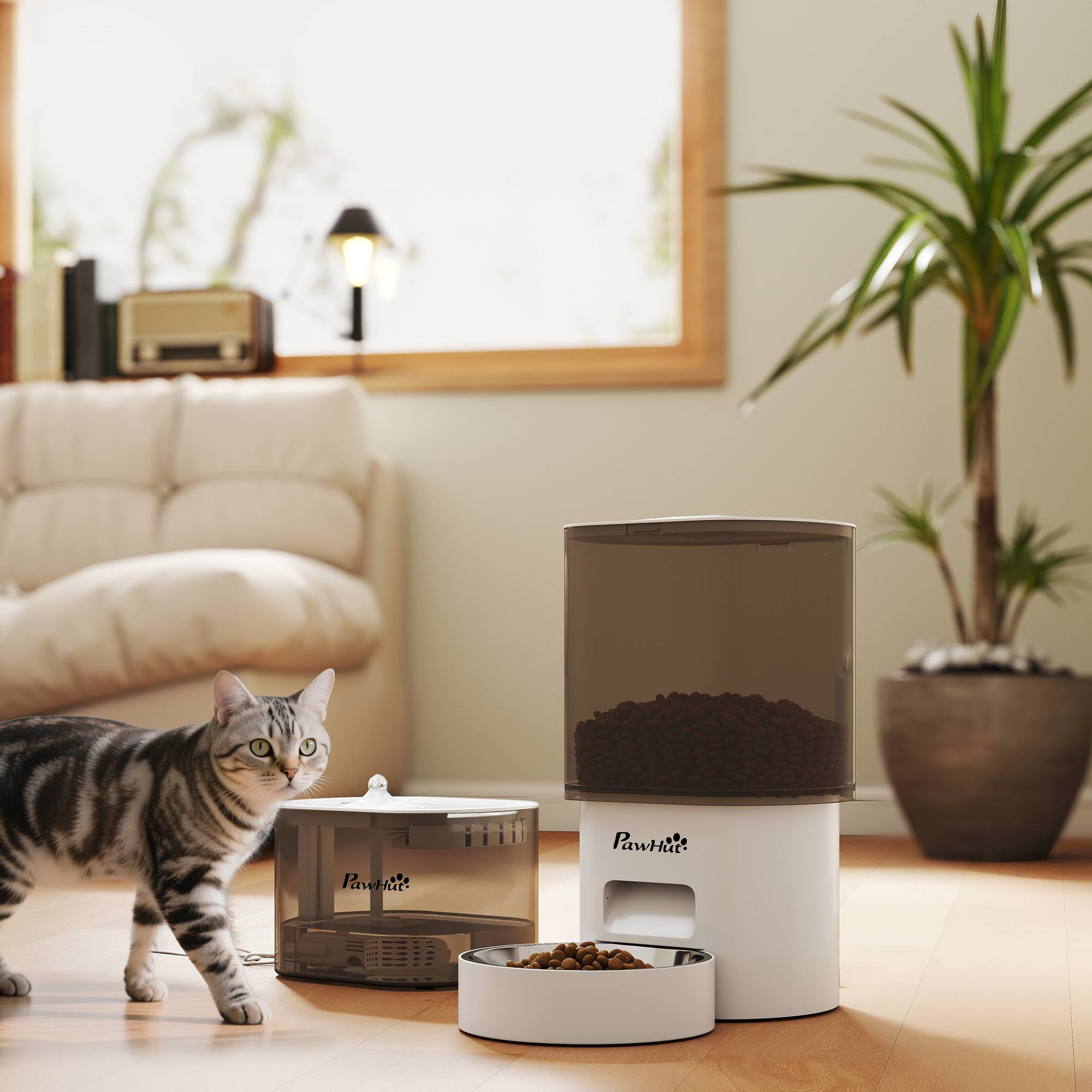 Distributeur de nourriture pour chats et chiens de 3 L avec contrôle par application, 1 à 10 repas par jour, filtres, lumière LED - Image 3