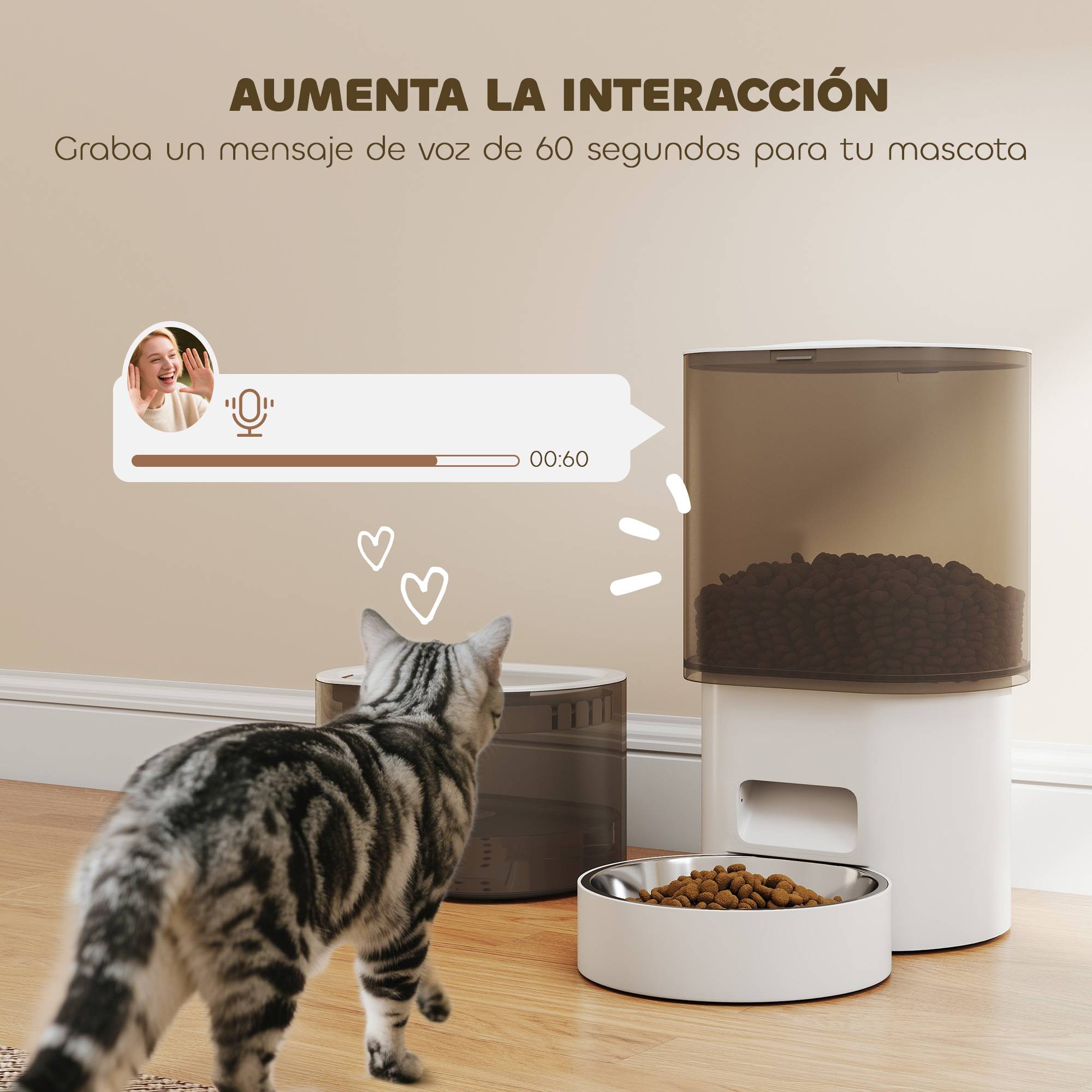 Distributeur de nourriture pour chats et chiens de 3 L avec contrôle par application, 1 à 10 repas par jour, filtres, lumière LED - Image 8