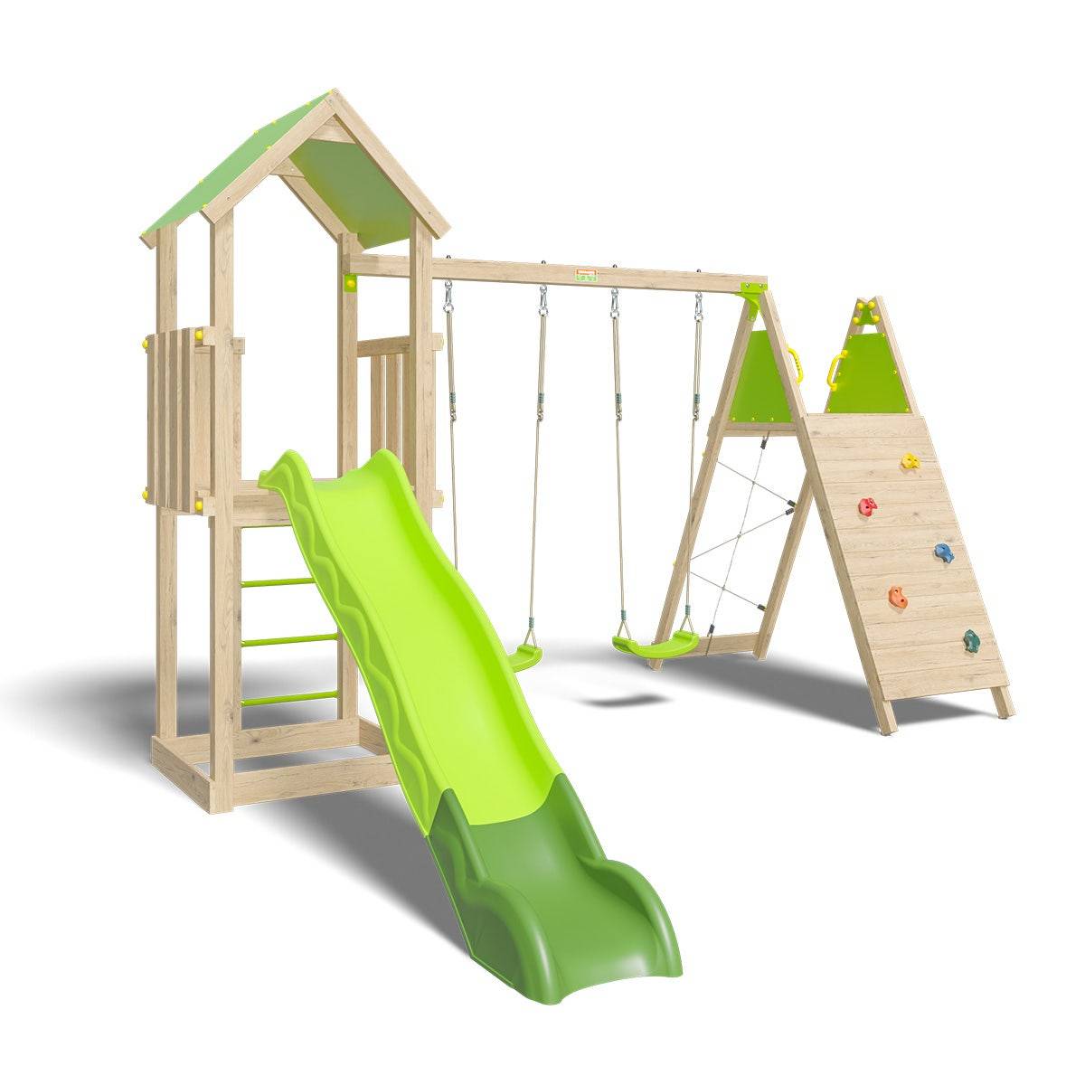 Trigano Jardin - Aire de jeux bois 2,20 m OLYMPIA XPERIENCE VERT- 9 enfants - Image 1