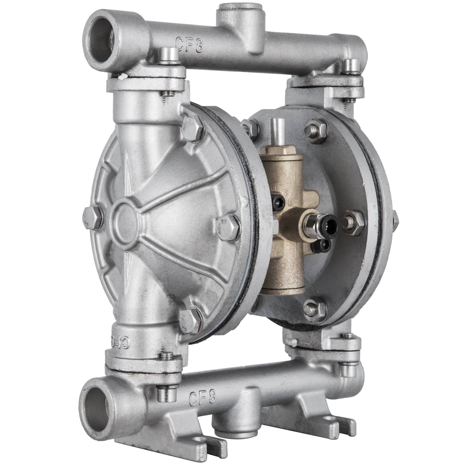 VEVOR Pompe pneumatique double membrane, acier inox. Entrée/sortie 12.7mm, 3 GPM. Pour pétrole, diesel, huile. - Image 9