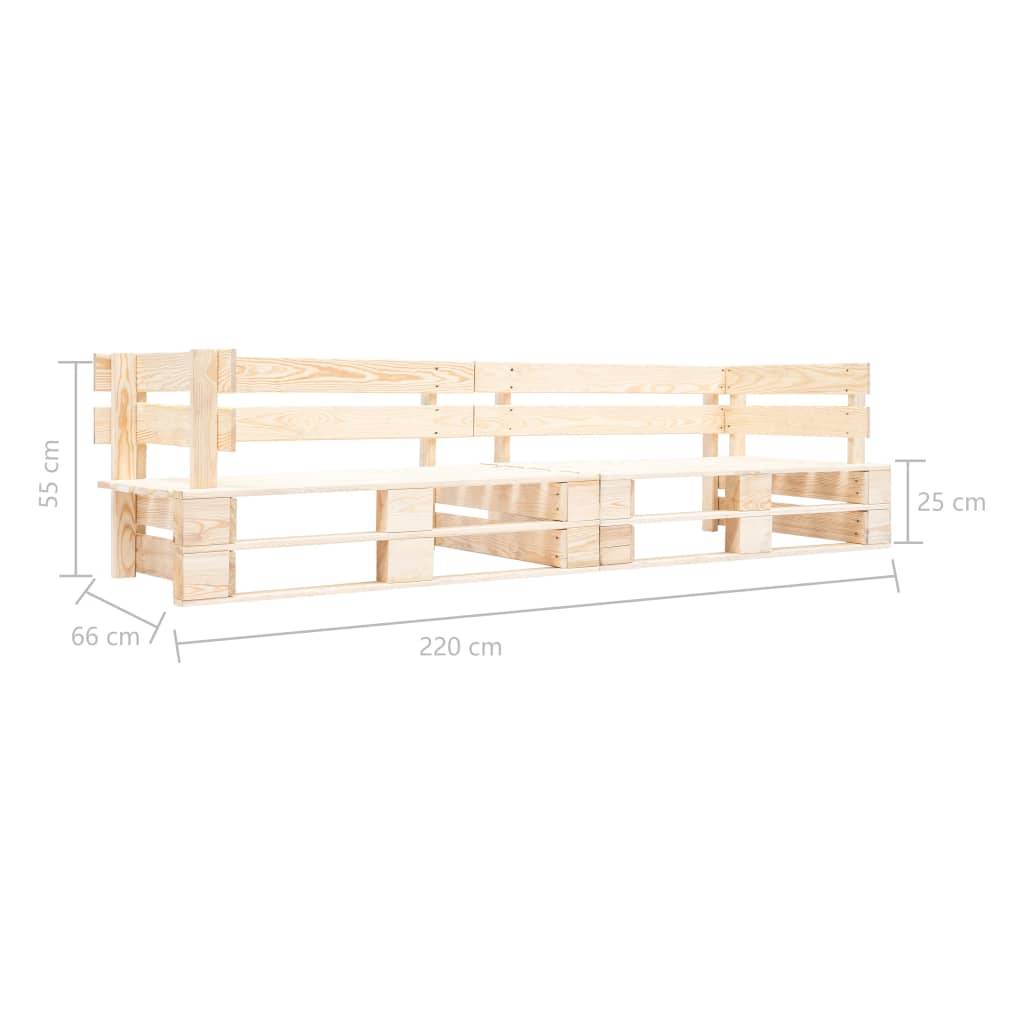Canapé de jardin - Canapé d'extérieur palette 2 places bois naturel - MEUBLE PRO - Image 3