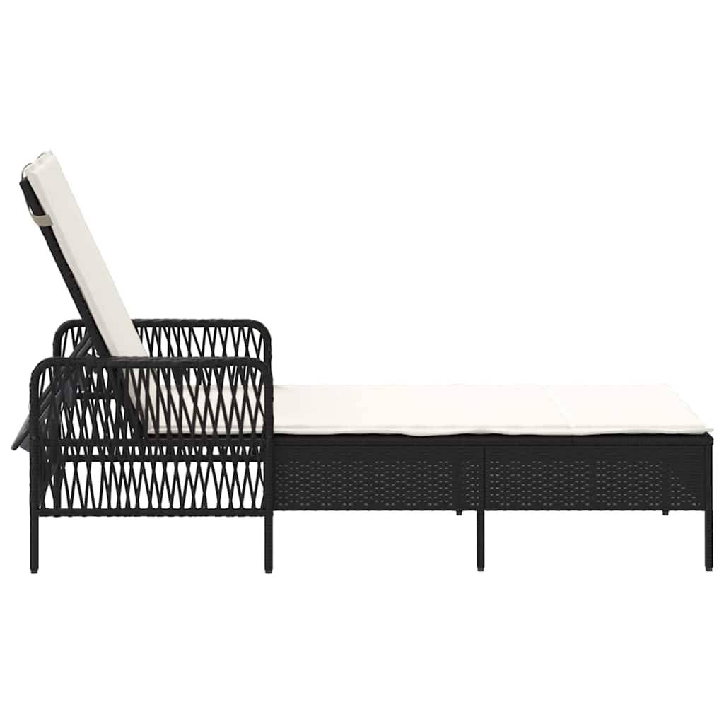PANGIVO - Transat polyrotin noir et blanc crème 55 x 200 x 92 cm - PANGIVO - Image 7
