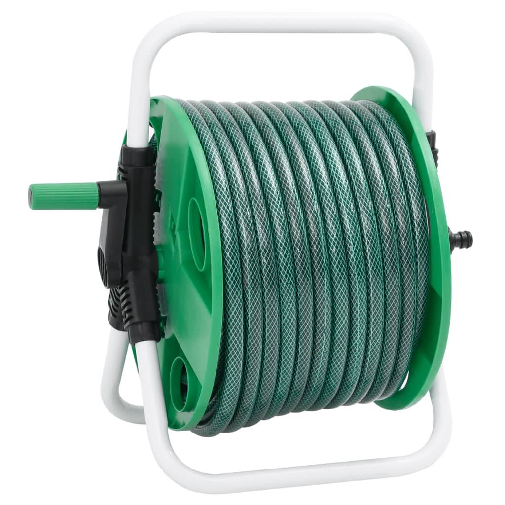 PANGIVO - Enrouleur de tuyau sur pied acier galvanisé et PVC vert 40 x 30 x 41 cm - PANGIVO - Image 4
