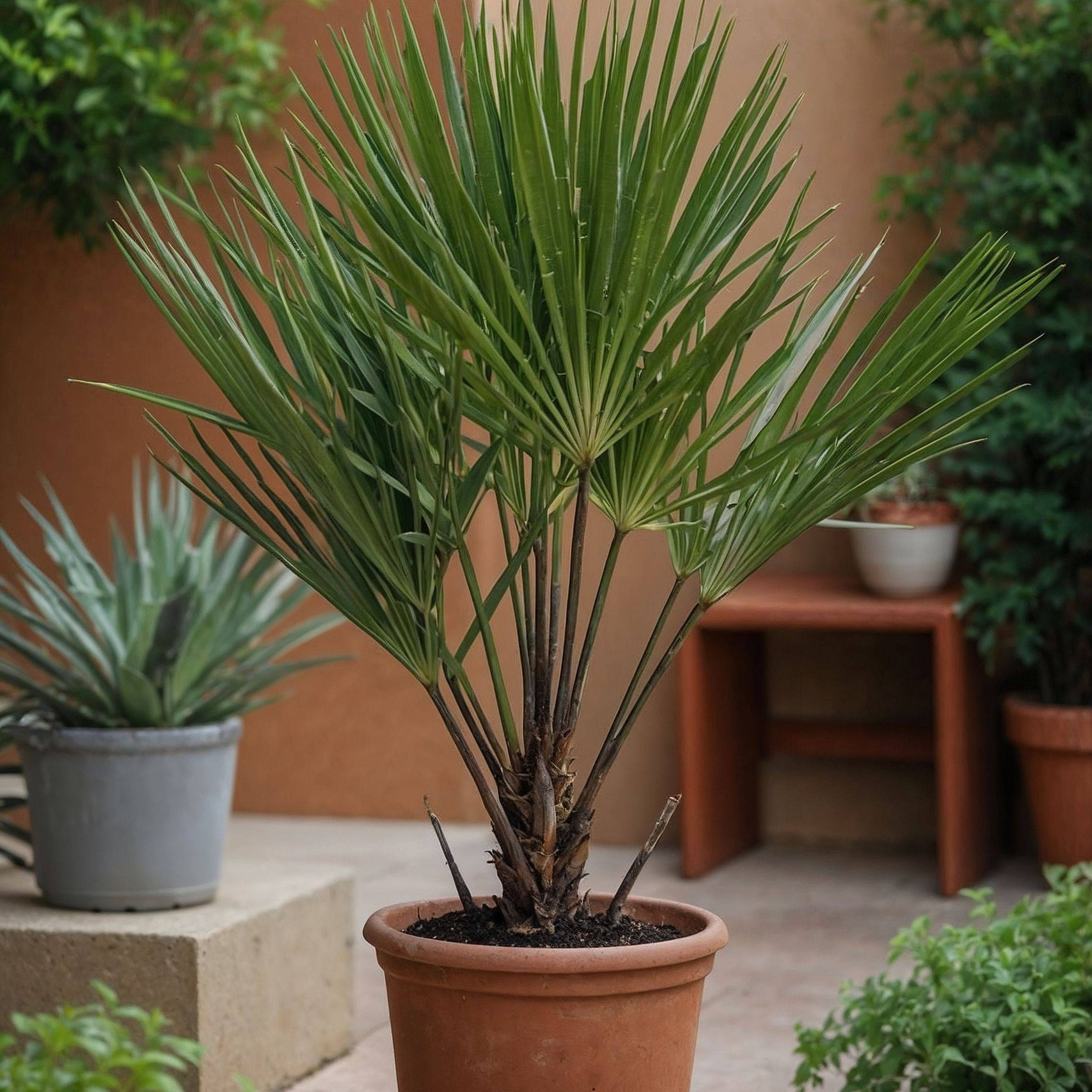 Palmier nain - Chamaerops humilis - Hauteur 50-60cm - ⌀15cm - Image 2
