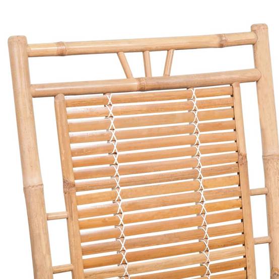 Chaise à bascule bambou avec coussin gris 66 x 86 x 105 cm - PANGIVO - Image 4