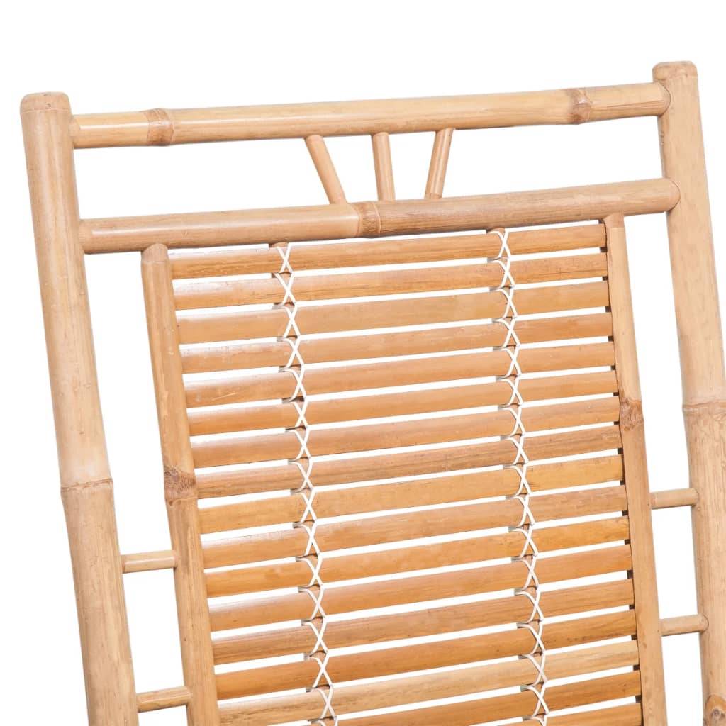 Chaise à bascule bambou avec coussin gris 66 x 86 x 105 cm - PANGIVO - Image 4