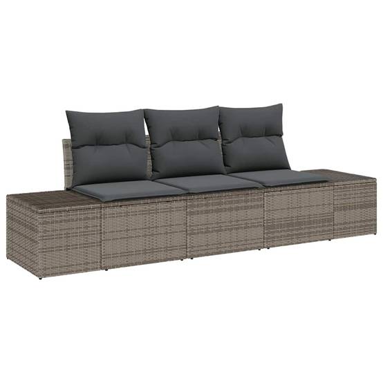 ComfortXL - Petit salon de jardin 3 places en polyrotin avec rangement modulable pour balcon et terrasse Gris – ComfortXL Outdoor Living - Image 2
