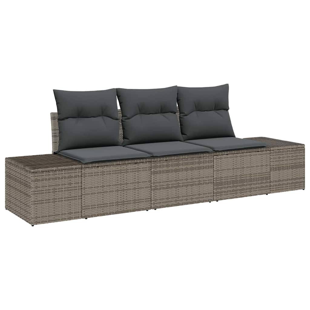 ComfortXL - Petit salon de jardin 3 places en polyrotin avec rangement modulable pour balcon et terrasse Gris – ComfortXL Outdoor Living - Image 2