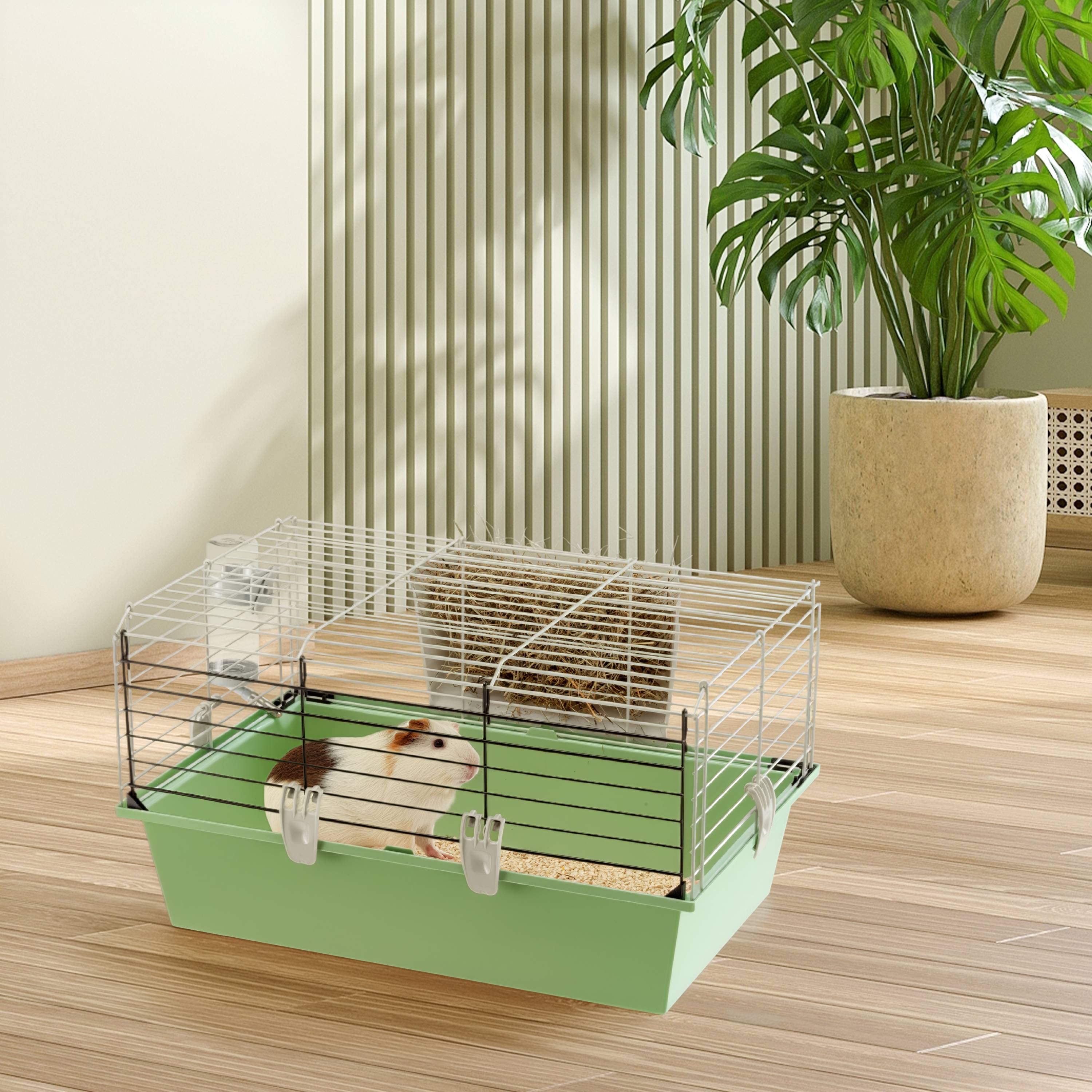 Ferplast - FERPLAST CAVIE 60 Cage pour Rongeurs pour Cochons d'Inde, Cochons d'Inde, en Métal, Accessoires inclus : Mangeoire, Abreuvoir. 58x38xh31,5cm - Image 3