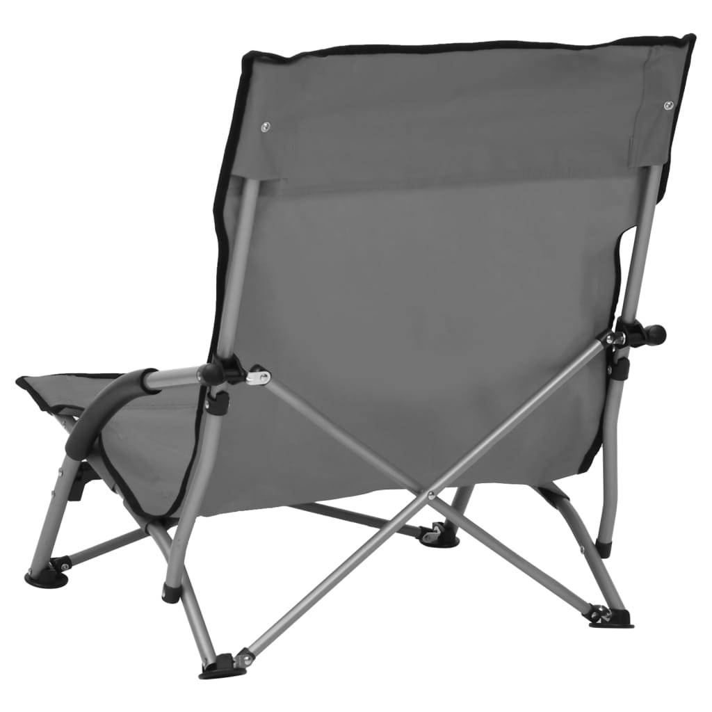 Maison Chic - lot de 2 Chaises de plage pliables - Bain de soleil - Transat Gris Tissu HL277 - Image 5