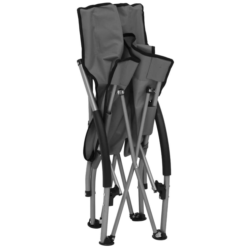 Maison Chic - lot de 2 Chaises de plage pliables - Bain de soleil - Transat Gris Tissu HL277 - Image 6