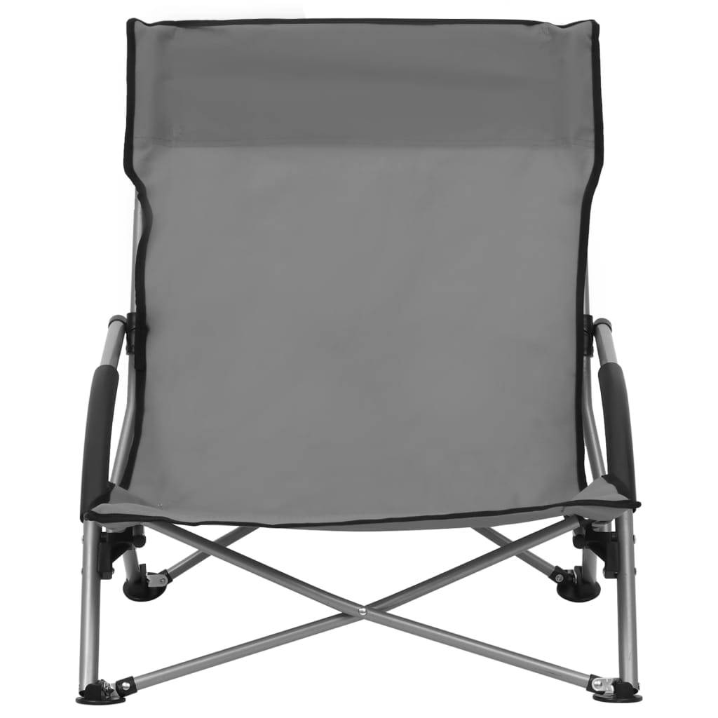 Maison Chic - lot de 2 Chaises de plage pliables - Bain de soleil - Transat Gris Tissu HL277 - Image 3