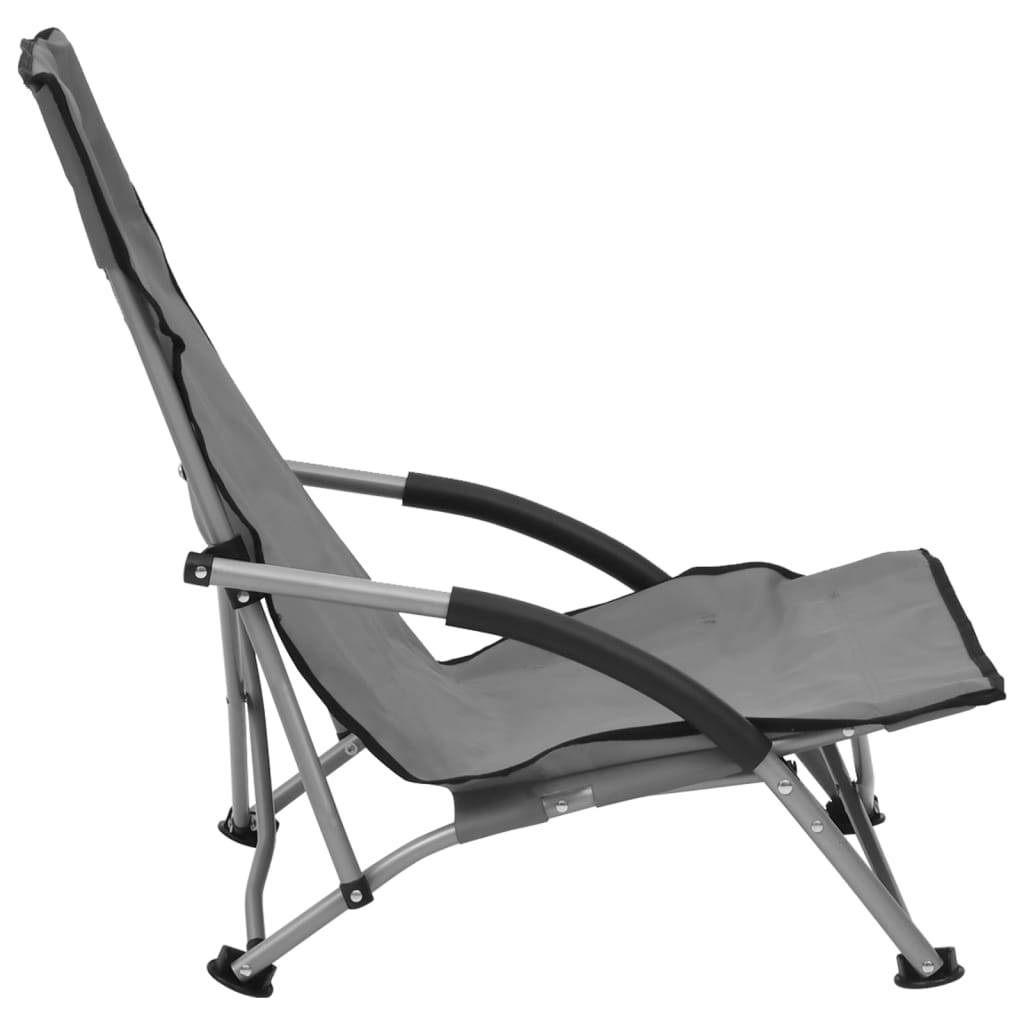 Maison Chic - lot de 2 Chaises de plage pliables - Bain de soleil - Transat Gris Tissu HL277 - Image 4