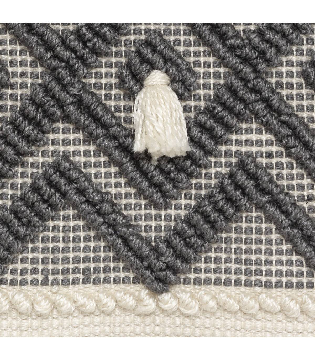 Coussin déhoussable Ivoire & Gris ardoise 45 x 45 cm - Image 2
