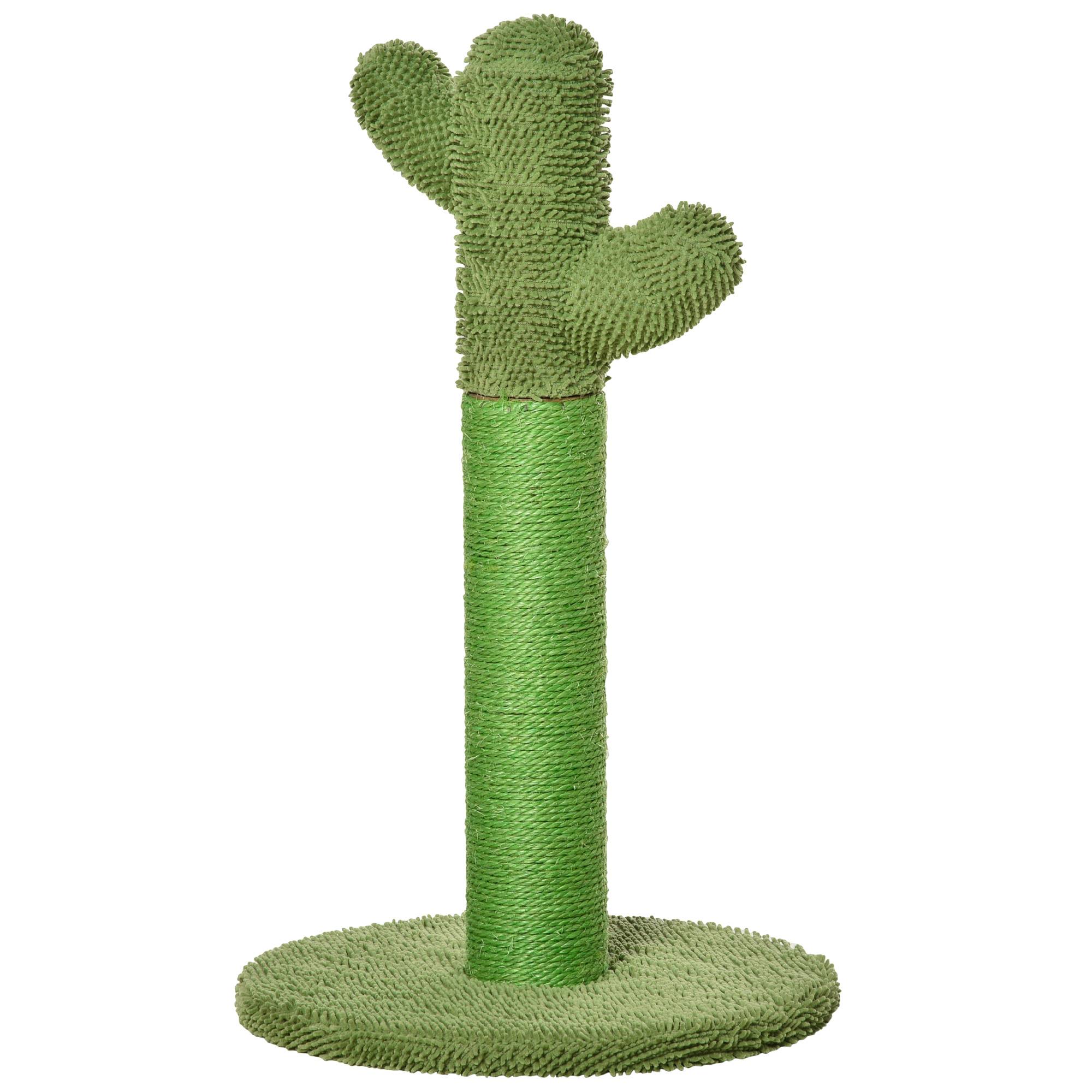 Sans Marque - Griffoir pour chat d'intérieur en forme de cactus, arbre à chat en sisal résistant avec base, 40 x 40 x 65 cm, vert - Image 2