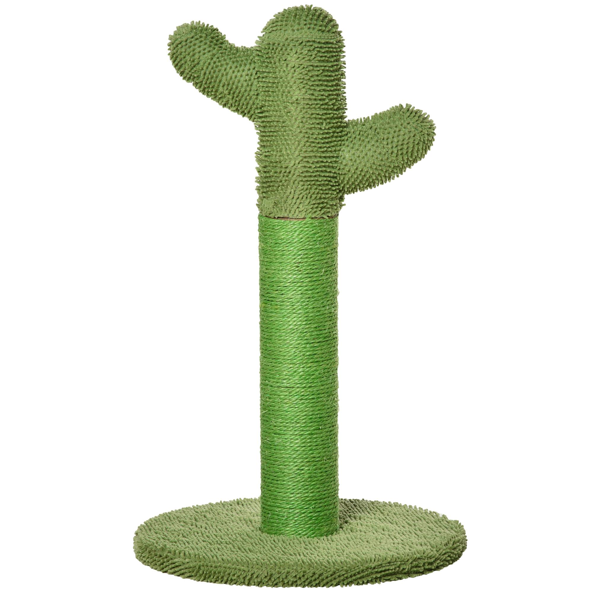 Sans Marque - Griffoir pour chat d'intérieur en forme de cactus, arbre à chat en sisal résistant avec base, 40 x 40 x 65 cm, vert - Image 1