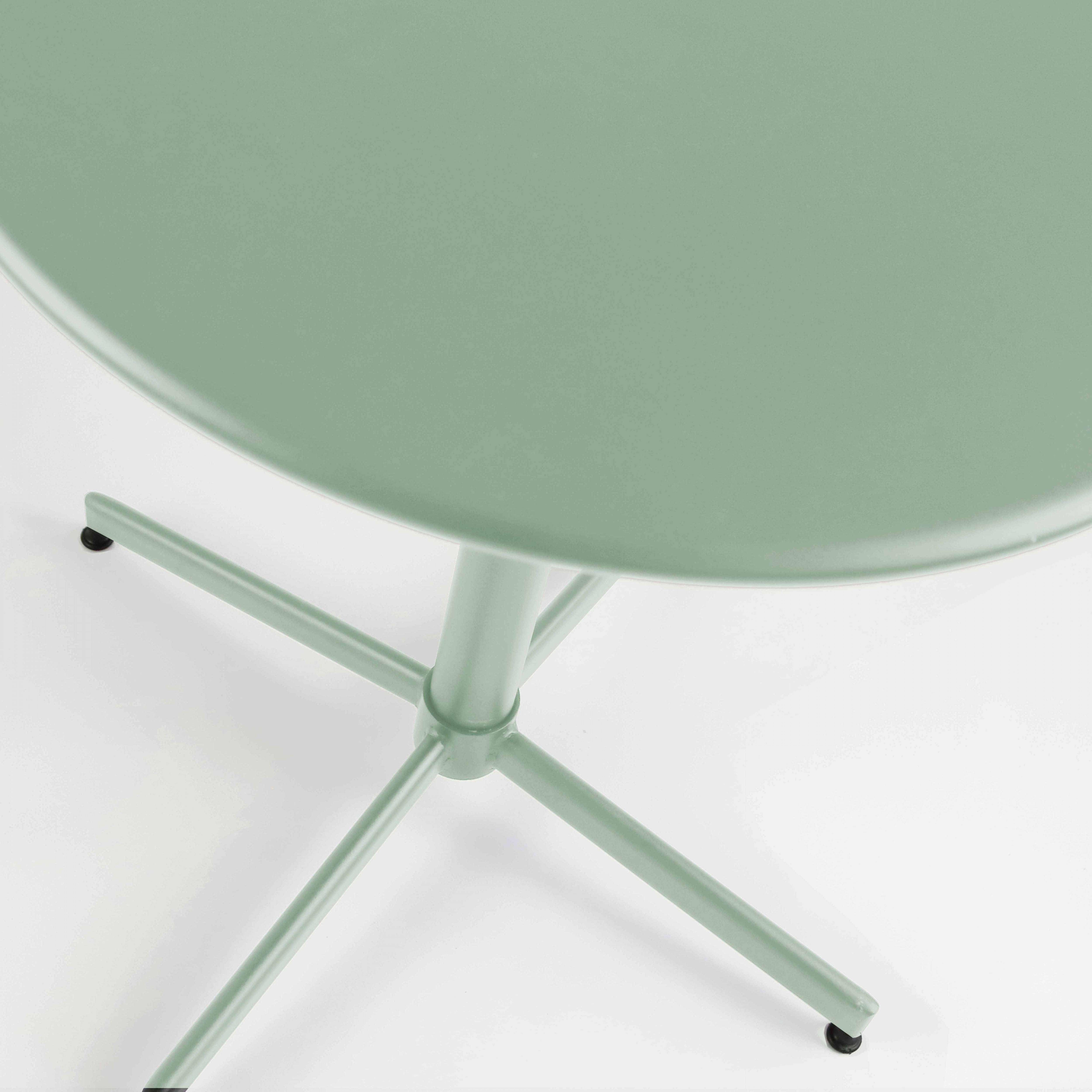 Oviala - Table de jardin ronde bistro inclinable en acier vert sauge 70cm Palavas - Oviala - Image 6
