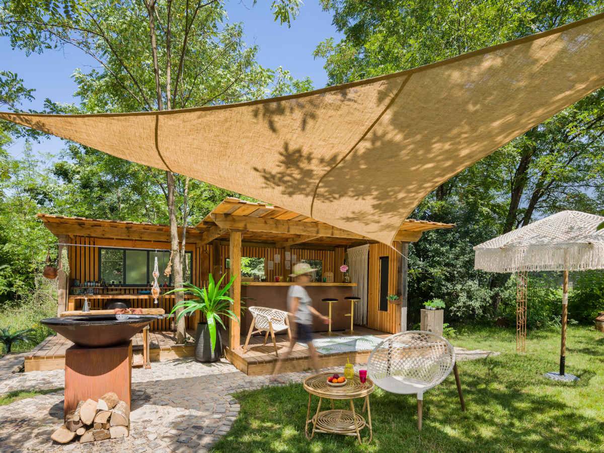 Voile d'ombrage Naturelle Jute Triangulaire 3,60 m - Jardiline