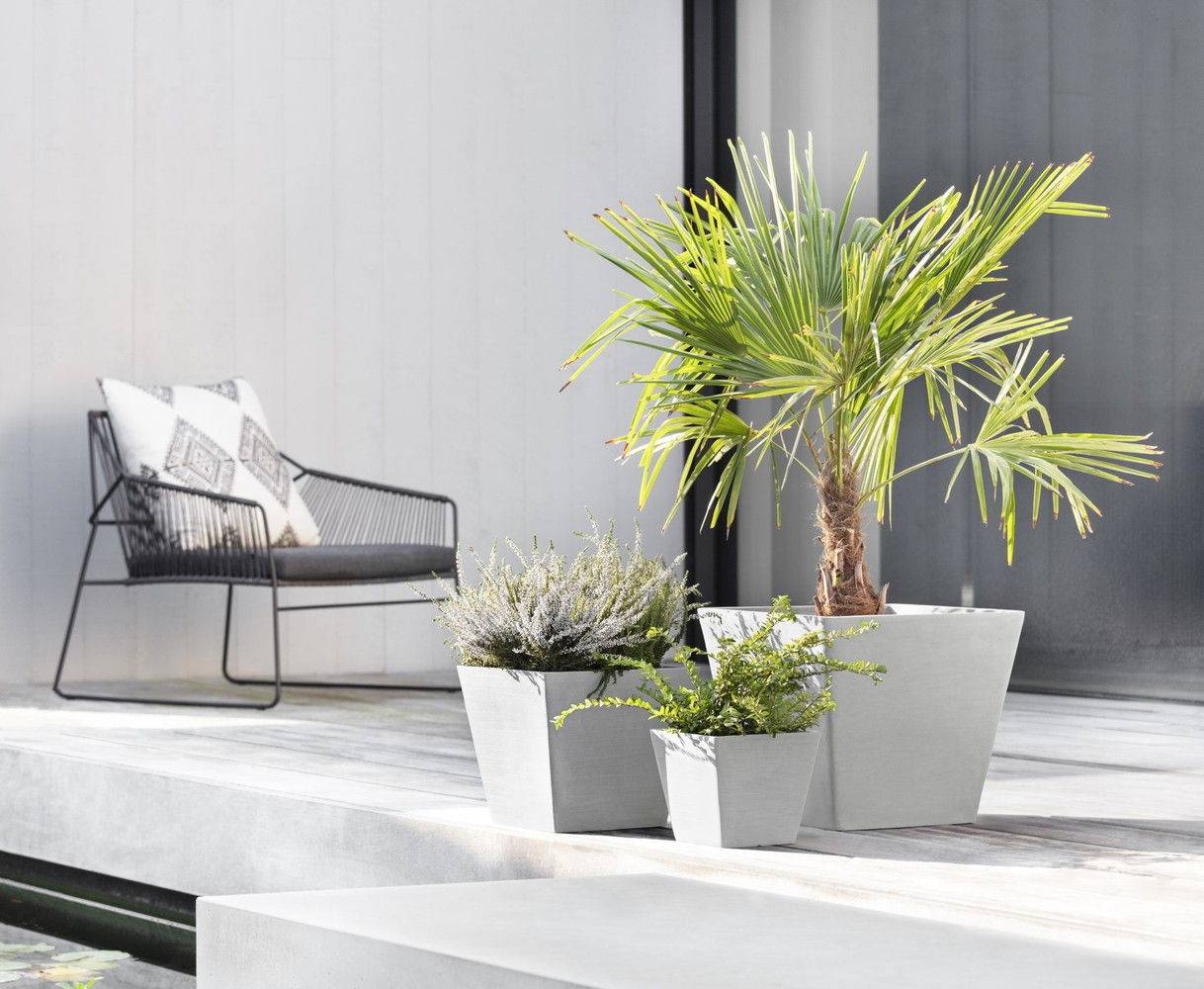 Ecopots - Pot Carré Rotterdam 30 Blanc Gris - 30 x 30 x H. 26 cm - 17 L ECOPOTS - Image 4