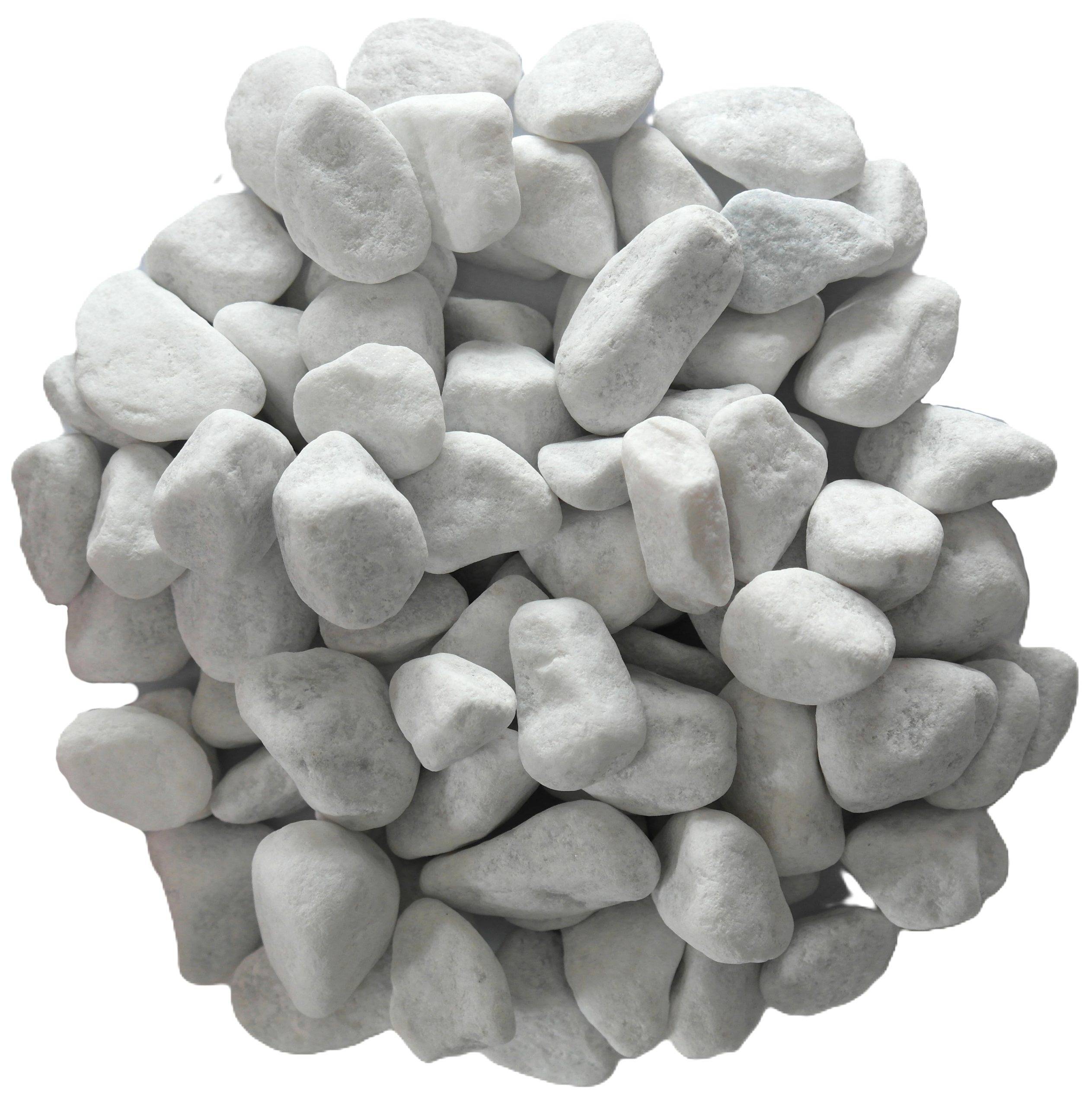 No name  - Galet roule blanc Carrare 15/25 en sac de 25 KG