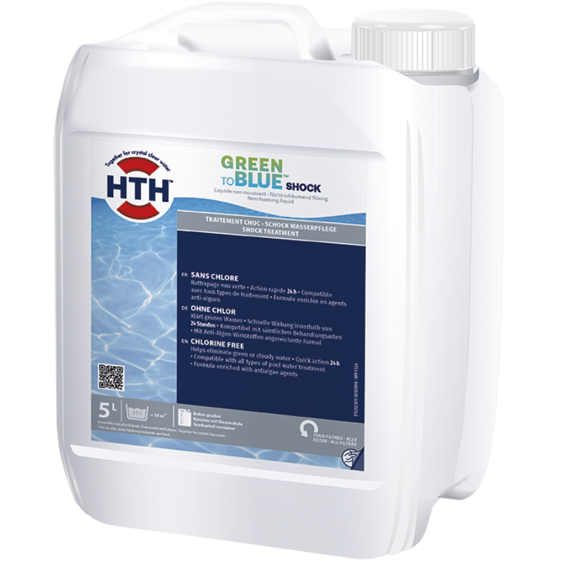 Hth - hth GREEN TO BLUE Shock - Rattrapage eau verte - 5 litres - Image 1